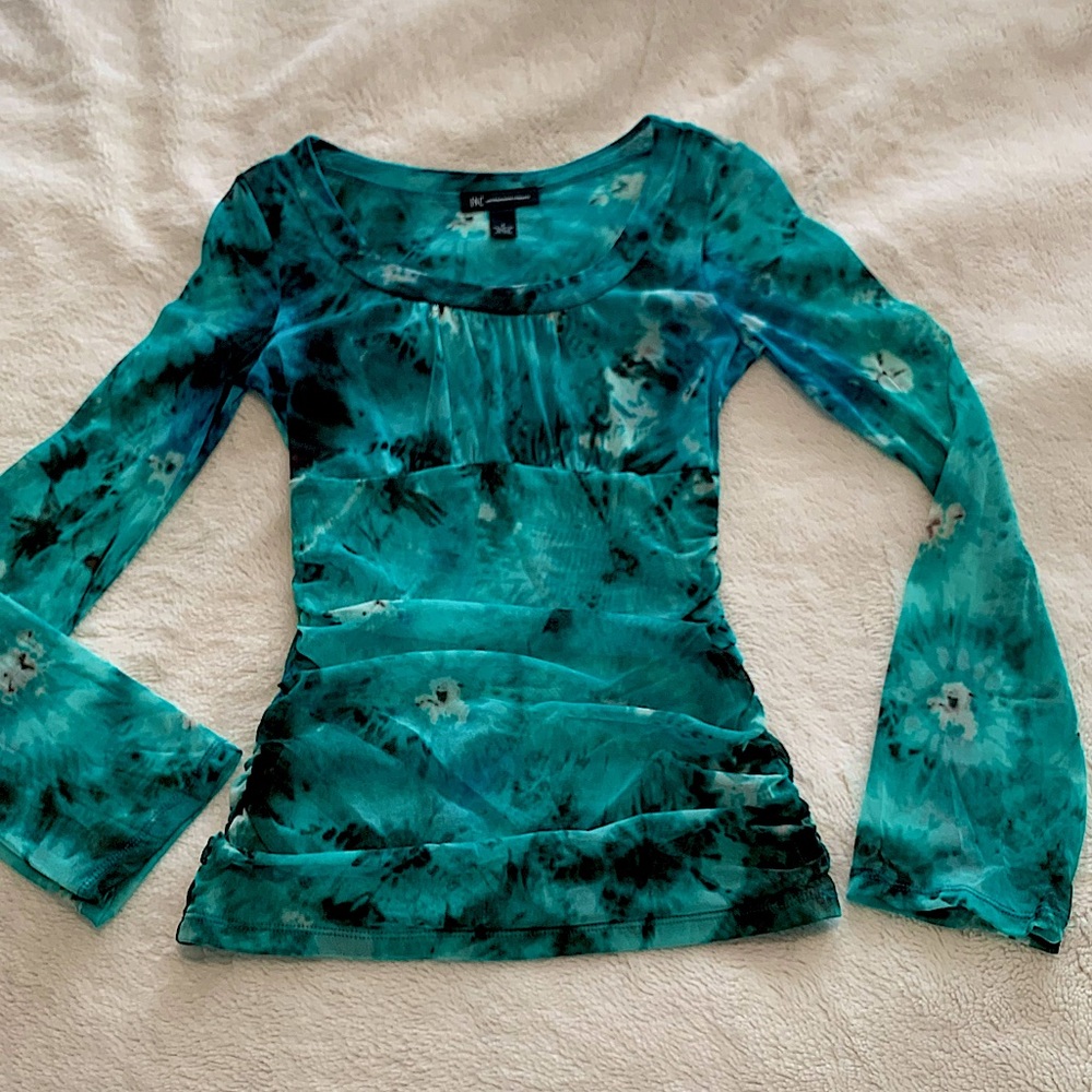 INC mesh long sleeve fitted shirt